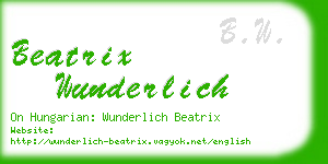 beatrix wunderlich business card